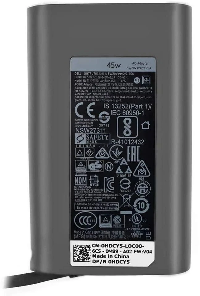 „Dell“ nešiojamojo kompiuterio kintamosios srovės adapteris, 45 W, 19,5 V, 3