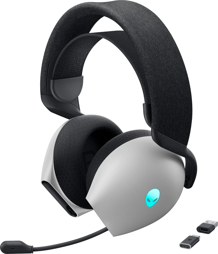 Dell Ausinės Žaidimams | Alienware Tri Mode AW725H | Bluetooth | Over-Ear | Mikrofonas | Lunar Light | Noise canceling | Belaidės