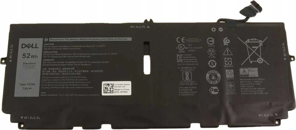 Dell 52 Wh ličio jonų akumuliatorius, skirtas XPS ir P117G serijoms