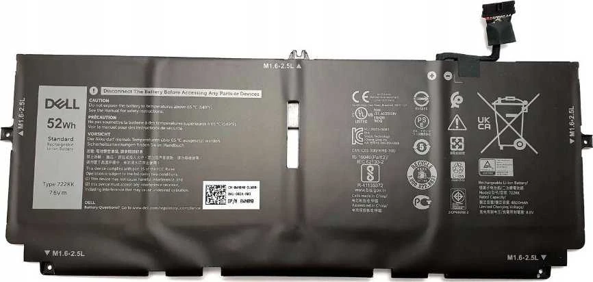 Dell 52 Wh ličio jonų akumuliatorius, skirtas XPS ir P117G serijoms