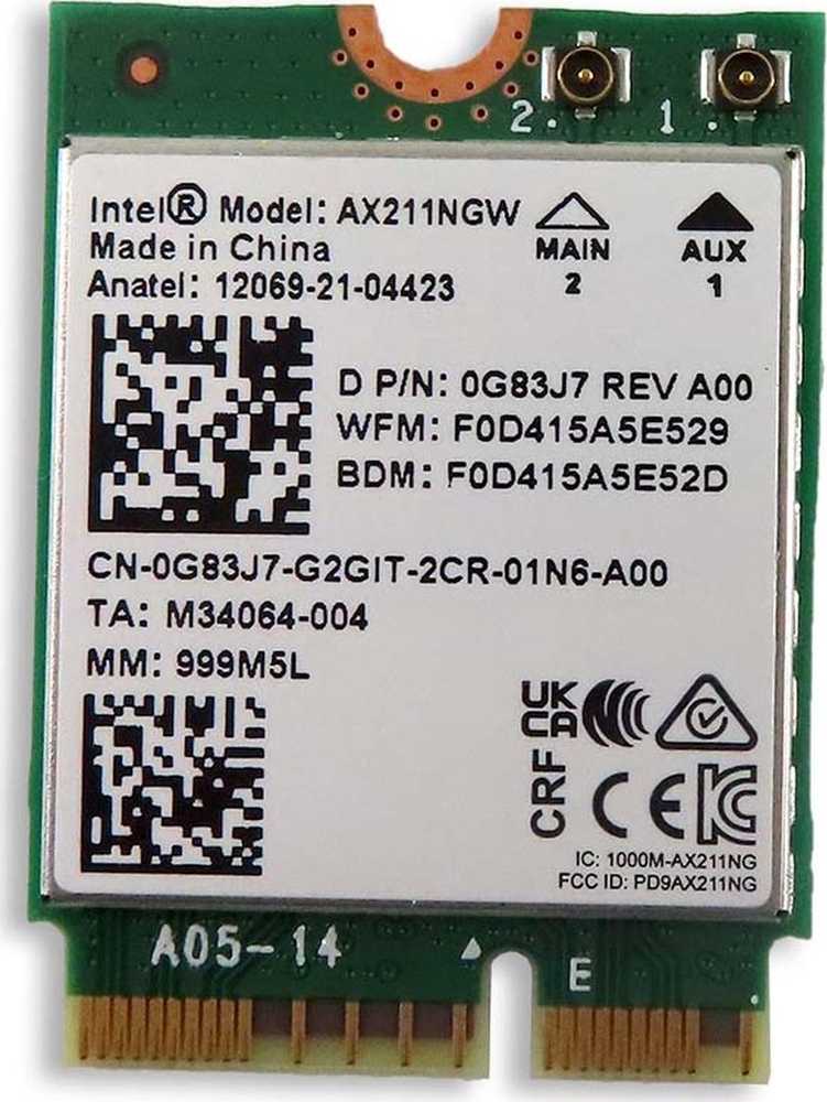 Pagrindinė plokštė Dell CRD,WRLES,M.2,INTEL,AX211,WW