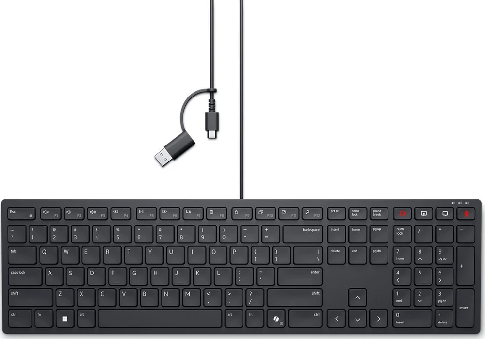 Dell | Collaboration Klaviatūra | KB525C | Klaviatūra | su laidu | Ukrainian (QWERTY) | Juodas