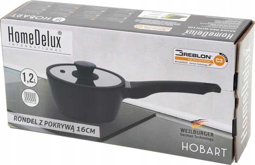 Dell Puodas su stikliniu dangteliu HOBART HomeDelux 16 cm 1,2 l GREBLON C3 danga
