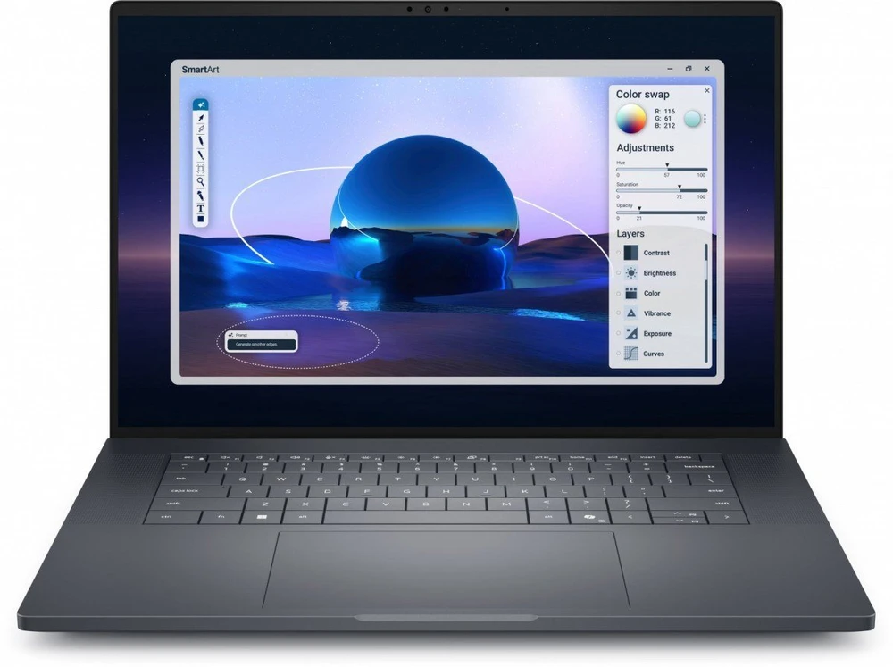 Nešiojamas kompiuteris „Dell Pro Max 16 Premium“ darbo stotis MA16250 W11P U7-265H 32GB 1TB RTX Pro 1000 Blackwell 8GB GDDR7 FGRPR kamera ir mikrofonas WLAN+BT 16.0 FHD+ 6C VPro/3YPS