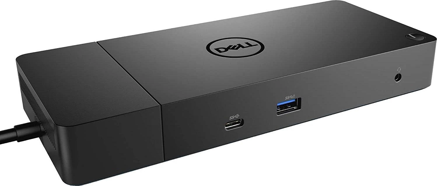 Dell WD19 130W stotis – priekinis vaizdas su USB jungtimis