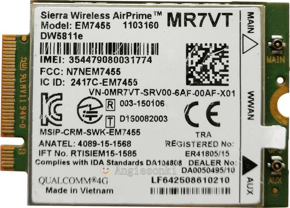 Sierra Wireless EM7455 4G tinklo plokštė