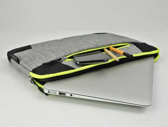 DeLOCK 18410 torba na laptop 33,8 cm (13.3'') Dėklas kieszeniowe Juodas, Pilka, Geltonas