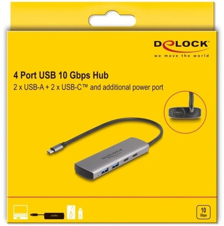 DeLOCK 64299 USB-C šakotuvas pakuotėje