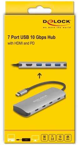 Šakotuvas „Delock 64323 USB Type-C stotelė / replikatorius“