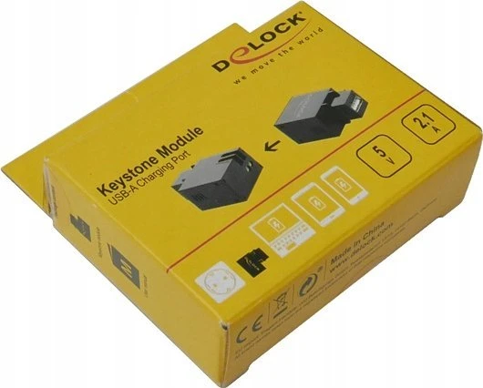 Delock Keystone modulis su A tipo USB 2,1 A įkrovimo lizdu juodos spalvos