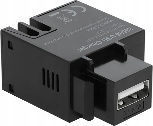 Delock Keystone modulis su A tipo USB 2,1 A įkrovimo lizdu juodos spalvos