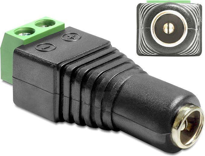 DC 2,5 x 5,5 mm adapteris su gnybtų bloku