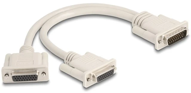 Delock Adapteris kabelis Y Splitter D-Sub HD 26 Pin kištukas į 2 x D-Sub HD 26 Pin lizdas su varžtais 30 cm (67171)