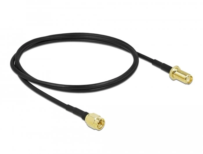 Delock Antenna Cable – SMA Plug to SMA Jack – LMR100 Coaxial – 0.9 m – Low Loss