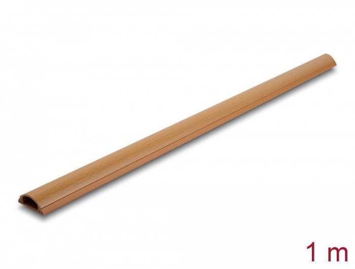 Delock DeLOCK kabelių kanalas su lipniu sluoksniu 30 x 11 mm – 1 m ilgio, medžio išvaizdos, kabelių kanalas, grindims, Polivinilchloridas (PVC), Rudas