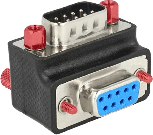 Kampinis DB-9 adapteris su raudonais varžtais