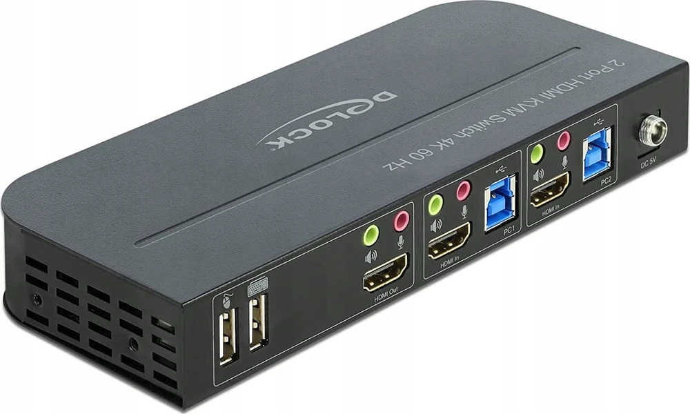 Delock HDMI KVM jungiklis 4K 60 Hz su USB 3.0 ir garsu