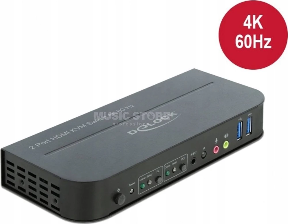 Delock HDMI KVM jungiklis 4K 60 Hz su USB 3.0 ir garsu