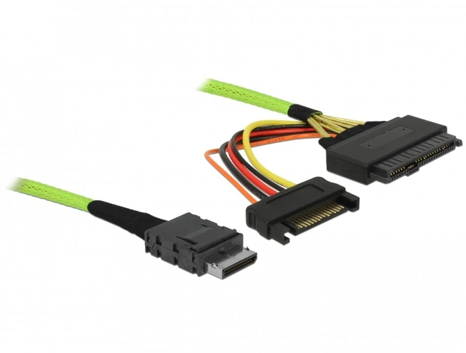 Delock Kabelis SAS 0,5 m 32 Gbit/s Juodas, Žalias, Raudona, Geltonas (85802)