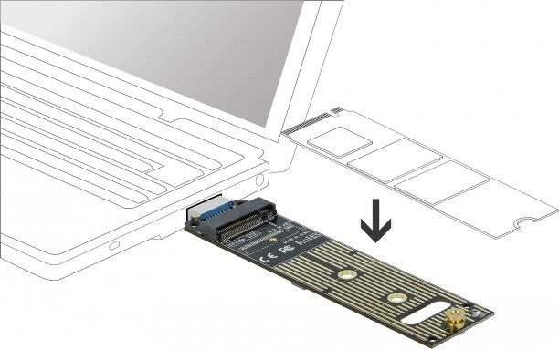 Delock keitiklis, skirtas M.2 NVMe PCIe SSD su USB 3.1 Gen 2