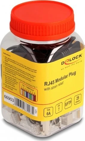„Delock“ RJ45 modulinių jungčių rinkinys „Cat.6A“, „Cat.7“, 25 lizdų