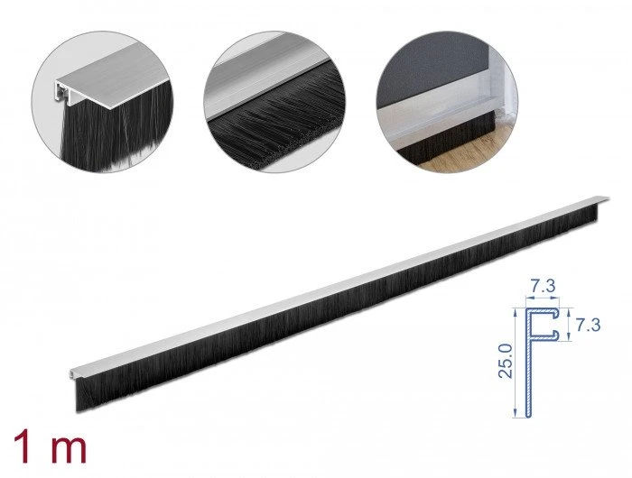 Delock DeLOCK juosta 40 mm su kampuotu aliuminio profiliu – ilgis 1 m, juoda, aliuminis, plastikas, stačiakampė, 1000 mm, 40 mm, Kinija