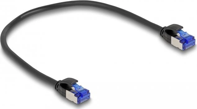 Delock Delock - Tinklo kabelis - RJ-45 (M) iki RJ-45 (M) - 25 cm - 4,5 mm - S/FTP - CAT 6a - Be halogenų, be kablio - juodas