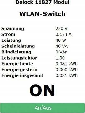 Delock WLAN lizdo jungiklis MQTT su energijos stebėjimu