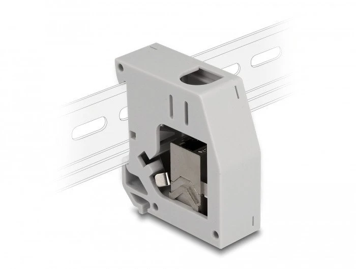 Delock DeLOCK Przejściówka na szynę DIN su modułem Keystone RJ45 żeński do żeńskiego RJ45, Cat.6A