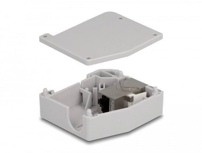 Delock DeLOCK Przejściówka na szynę DIN su modułem Keystone RJ45 żeński do żeńskiego RJ45, Cat.6A