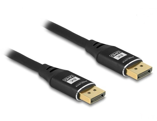 DisplayPort 8K laidas su auksinėmis jungtimis