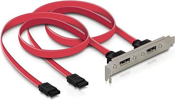 Delock eSATA x2 - SATA x2, Raudona (65116)