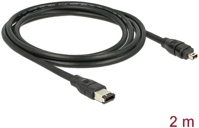 Delock Fejerverkai 6-pin - Fejerverkai 4-pin, 2m, Juoda (82577)
