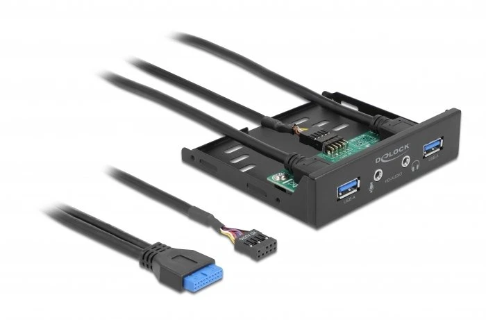 Šakotuvas Delock priekinis skydelis 3.5? USB 5 Gbps 2 x USB Typ-A + HD garso (64150)