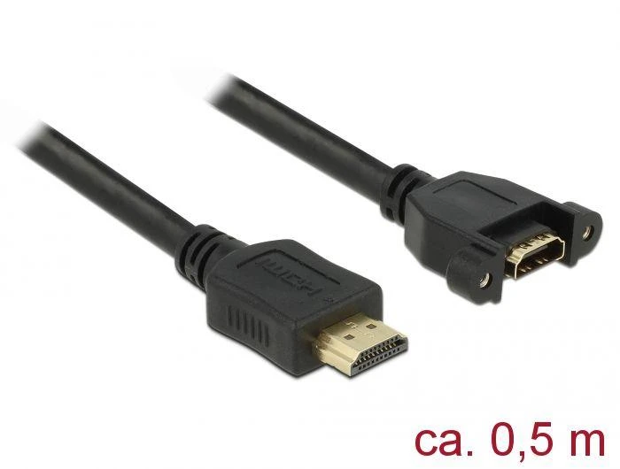 HDMI laidas su montuojamu lizdu 0,5m