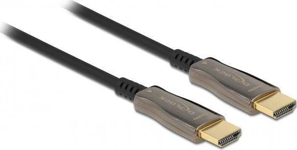 HDMI laidas su auksuotomis jungtimis ir skaidriu korpusu