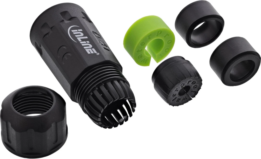 „Delock InLine 69927U“ T tipo jungtis – atspari vandeniui IP68 – 3 išėjimai – M20 sriegis – 4–14 mm kabelio skersmuo – 500 V – 24 A – juoda