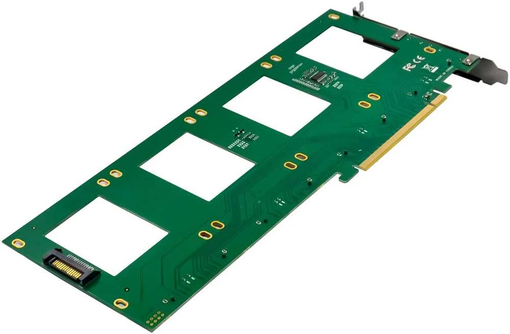 Delock InLine® PCIe valdiklio plokštė 4x vidiniam U.2 NVMe SFF-8639 – Bifurcation, PCIe x16