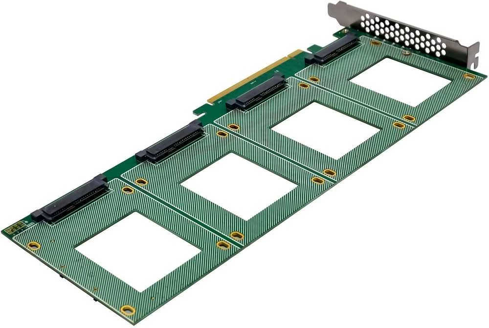 Delock InLine® PCIe valdiklio plokštė 4x vidiniam U.2 NVMe SFF-8639 – Bifurcation, PCIe x16