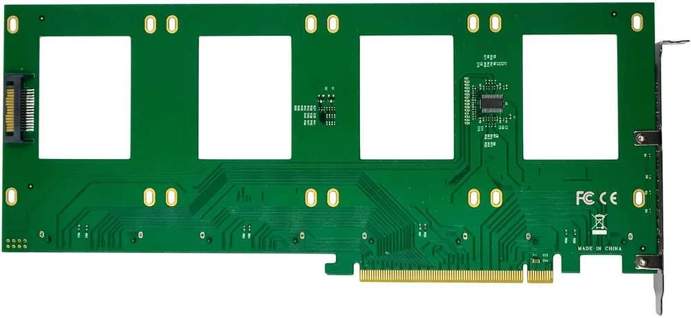Delock InLine® PCIe valdiklio plokštė 4x vidiniam U.2 NVMe SFF-8639 – Bifurcation, PCIe x16