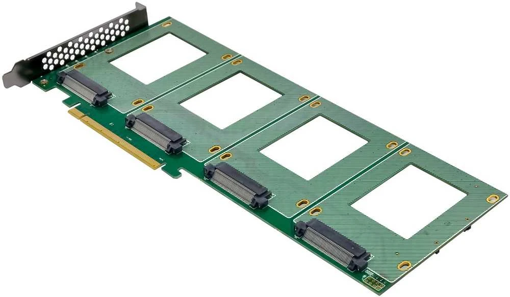 Delock InLine® PCIe valdiklio plokštė 4x vidiniam U.2 NVMe SFF-8639 – Bifurcation, PCIe x16