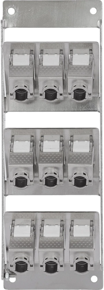 Delock InLine® 9 prievadų Cat.6A skirstytuvas sieninis/bėgiui su Keystone moduliais