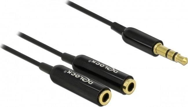Delock audio 3.5mm ilgintuvas su dviem lizdais