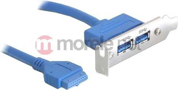 DELOCK lizdo plokštė – USB 3.0 2x išorinis prievadas / 1x vidinis smeigtuko antraštė žemo profilio