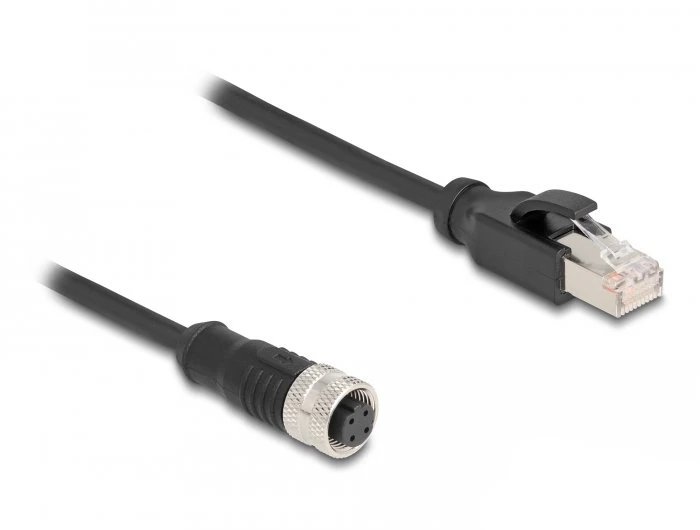 DELOCK M12 adapterio kabelis, D kodavimo, 4 kontaktų BU į RJ45, ST, 50 cm