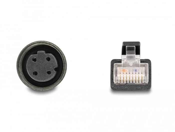 DELOCK M12 adapterio kabelis, D kodavimo, 4 kontaktų BU į RJ45, ST, 50 cm