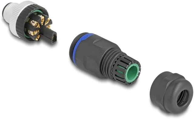 Delock M12 A-koduotos jungtys 8 kontaktų kištukas montavimui su sraigtine jungtimi