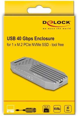 Kieszeń Delock DELOCK M.2 NVMe SSD Gehäuse USB 40 Gbps - werkzeugfrei