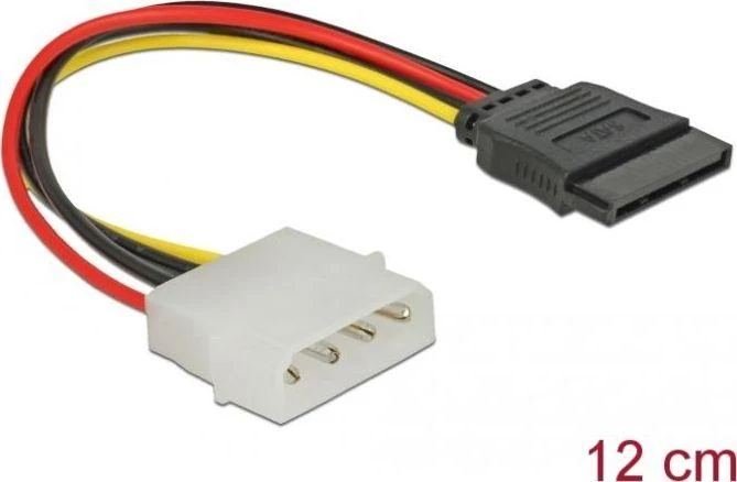 KABELIS ZASILAJĄCY WEWNĘTRZNY MOLEX(M)->SATA(F) 12CM DELOCK