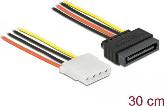 DELOCK maitinimo kabelis SATA 15 kontaktų lizdas > 4 kaiščių moteriška 30cm